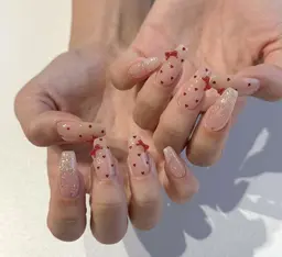 🎀チップ長さだし持ち込みデザイン(時間内でア－ト､指定ス–トン6本まで