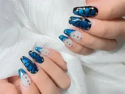 🉐チップ長さ出し10本⭐️シンプルアート&パーツつけ放題🎀初回オフ無料