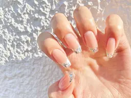 （オフあり/なし）クリアラメフレンチ🌷⭐️orクリアガラスフレンチ💎✨