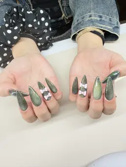 [お気に入りした限定]ネイルチップ長さだし10本ワンカラーパーツ4個