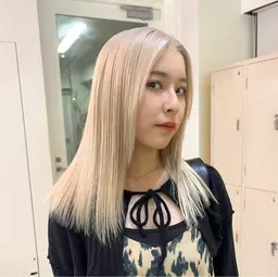 ✨艶髪ハイトーン✨トリプルケアカラー＋似合わせカット＋選べるトリートメント(ブリーチ2回込)