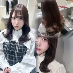 ‪🤍透明感カラー➕トリートメント➕超音波アイロン¥7000【暖色カラー/寒色カラー/ロング料金なし/韓国ヘア】