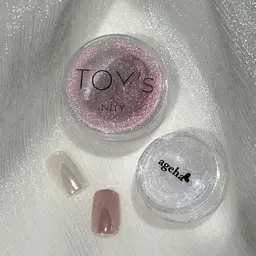 ホワイト／オーロラミラーネイル（オフなし）