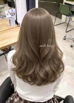 【💡3月限定70%off💡】色素薄めカラー♡透明感ベージュ🏹ミルクティー🫖ケアブリーチ➕4stepトリートメント