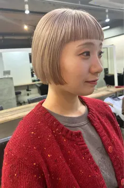 🎀12月限定🎀前髪カット＋ケアブリーチ＋イルミナカラー＋2stepトリートメント【ダブルカラー/ボブ】