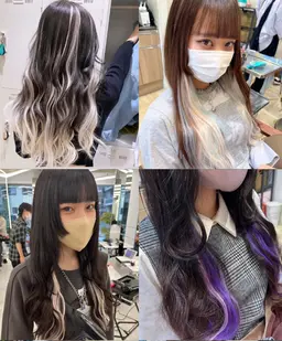 ポイントエクステ✨【ブリーチせずにハイライト風orインナーorイヤリングカラー🎐】