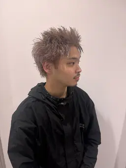 🔵minimoメンズ限定モデルメニュー🔵ハイトーンスパイキーショート(カット➕ブリーチ➕カラー)