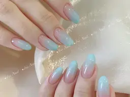 自爪💅カラーグラデーション　ベース1色付け💕