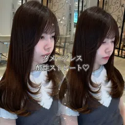 カット＋手触り最強酸性ストレート＋資生堂シールドトリートメント