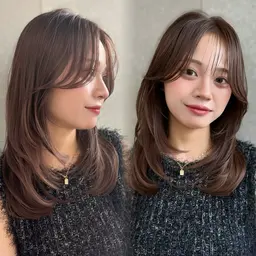 【1月限定☀️】レイヤーカット➕小顔見えお顔周り🎀前髪カット✨️(巻き方レクチャー付き💎)