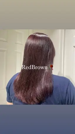 【暖色系ワンカラー❤️】ブリーチなし/ワンカラー/レッドブラウン/ワインレッド🍓