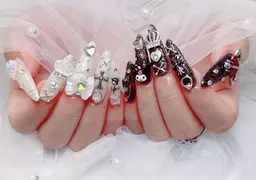 チップ長さだし10本💎ゴテゴテ持ち込み持ち込みデザイン10本💎ビジュ無制限つけ放題💎