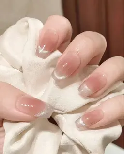 【✨ハンド・ジェルネイル✨】💖チークマグネットフレンチ💖ジェルオフ付き。長さ出し＋¥2,000（10本）