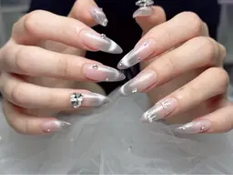 <チップ長さ出し込み+韓国大人気+マグネットフレンチ