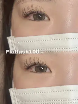 フラットラッシュ100本【オフなし】アイシャンプー付🫧