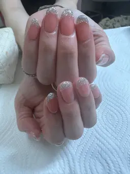 ★SNS人気No1ガラスフレンチ＋二つパーツ