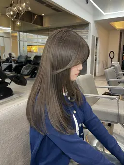 伸ばしてる方必見❣️【前髪と顔まわりカット＋プレミアムケアカラー＋トリートメント(ストレートorコテ巻き仕上げ)】