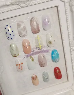 ワンカラーorラメグラデーション+art2本(オフあり)💅持ち込み可🙆♀️