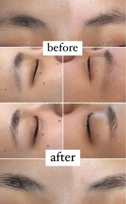 【アイブロウラッシュリフト（眉毛パーマ）＋眉カット】　眉毛を立体的に