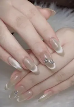 【自爪】マグネット・ミラー・グラデーション＋ストーン付け