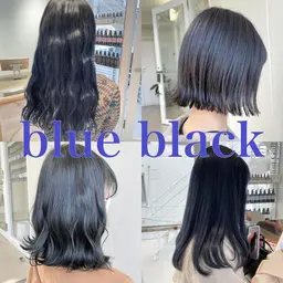 🩶落ちる黒染め🩶［韓国風ブルーブラック］暗染ワンカラー➕補修トリートメント