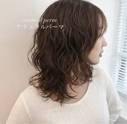 レディースカット+コテ巻き風パーマ