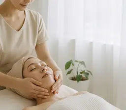 🌿リラクゼーション肌改善フェイシャル・デコルテ・首肩・ヘッドマッサージ60分+ミニオーラソーマサービス5分✨