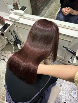 🌸【🍒先着1名様限定🍒】🌸ワンカラー+1stepトリートメント+コテ仕上げ