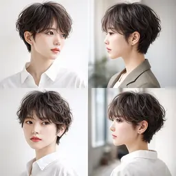 小顔ショートカット✂︎＋ケアパーマ＋ハホニコTR🌙