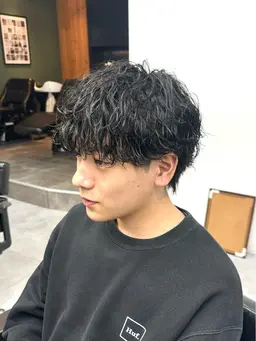 【🍀12月限定価格🍀】波巻きパーマ＋メンズカット＋トリートメント(👑人気No2クーポン)