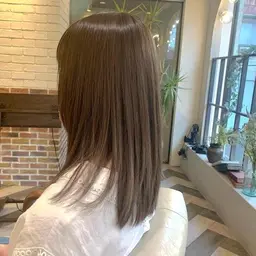 カット & 目の前で調合するオーダーメイドカラー、暖色系も！&髪質改善MILBONトリートメント&超音波アイロン