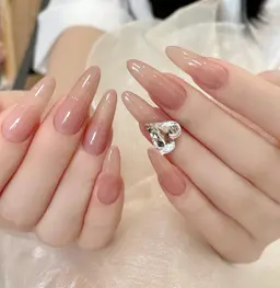 ♡✨[チップスカルプ長さだし]ワンカラーofラメグラパーツ2個無料💓