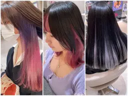 【ワンポイントでオシャレ✨】カット+インナーカラー+フルカラー（ケアブリーチ付き）