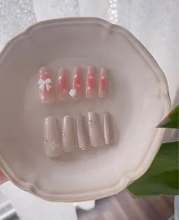 🉐チップ長さ出し10本💅定額デザイン+甘皮ケア＋保湿オイル