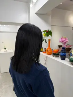 ♣️🗿暗色カラー🐾🩶🖤+マイクロバブルウォーター🫧 ブリーチなしワンカラー🫧