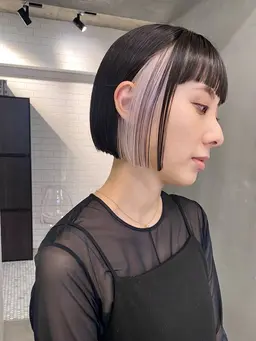 【カット＋インナーカラー🩵¥14,080】もみあげのインナーのみ/全体もカラーする場合+¥1,100