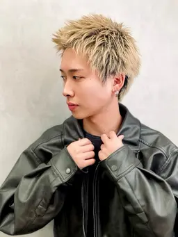 【ご新規様限定】メンズカット+ダブルカラー(ブリーチ込)ブリーチ＋1回¥7500デザインカラー+料金あり