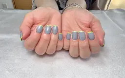 自爪 フレンチ/ミラー/グラデーション