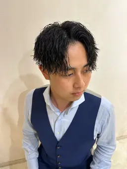 骨格似合わせメンズカット＋縦に落ちるツイストスパイラル