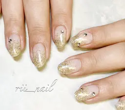 【ラメグラデーション】オフあり/爪周り角質ケア付きでつるすべ肌に✨/オフ代無料/カラー2色までOK♪