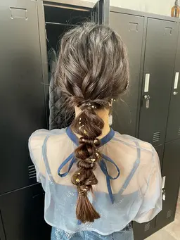 〖パールピンor金箔(銀箔)付き〗🎀ヘアセット🎀(早朝と土日祝の9時～10時はお問い合わせ下さい)