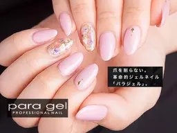 爪を削らない傷めない人気のパラジェルワンカラー/ラメグラデーション✨【ジェルオフあり無料＆甘皮ケア付】