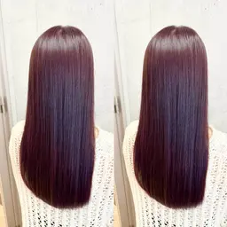 【🍁秋・冬限定価格☃️艶々ワインレッドにしたい方はこちら🫧】ワンカラー+カット+集中補修トリートメント
