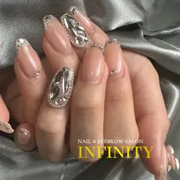 🎀人気デザイン🎀"ガラスフレンチ"（ケア込み、ハンドマッサージ込み）