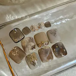 【フットネイル】親指アート