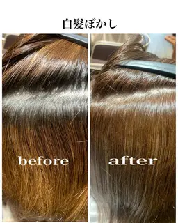 カット+オーガニック白髪ぼかし+ナノスチームトリートメント