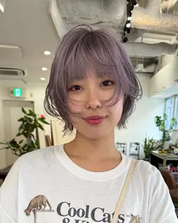 【予約リクエスト限定🌟】ラベンダー系ブリーチカラー+カット(ボブorウルフorショート) +撮影モデル