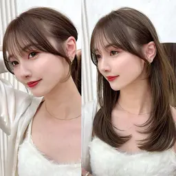 似合わせ顔まわりレイヤー全体カット✂︎+AFLOATオリジナルトリートメント♡+コテ巻き🫶🏻