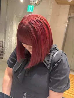 ブリーチで作る🇰🇷韓ドル風赤髪🍎🐰🍓♡