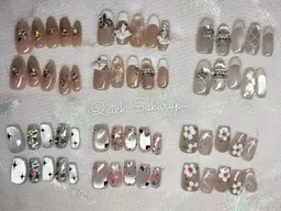 Jrネイルリスト(オフなし) ミディアム長さだし【時短施術】日本初Quick Sukarupu 特別価格定額コース